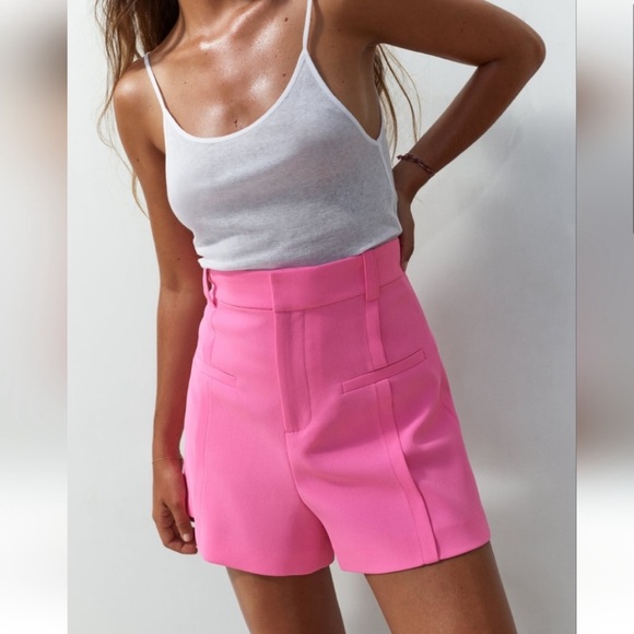 Zara Pants - Zara Barbie Pink High Waisted Shorts XS